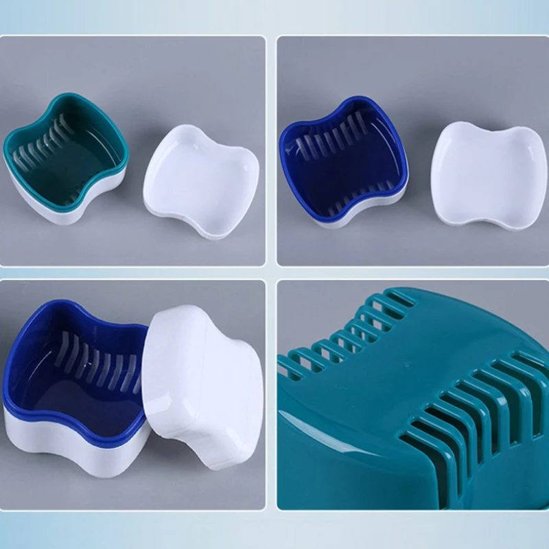 Caixa De Armazenamento De Dentadura Dentária Com Tela De Filtro, OrthodonticTeeth Box, Mouthguard Container, Higiene Oral, Dentaduras Cuidados