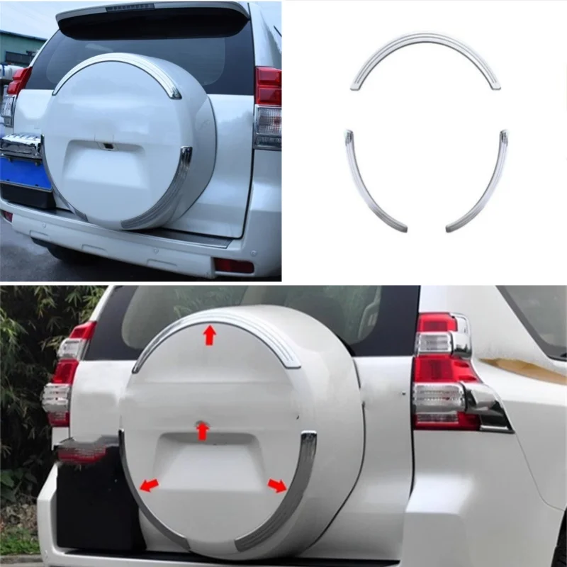 

Для Toyota Land Cruiser Prado FJ150 2014-2023 автомобильное хромированное украшение, задняя запасная шина, накладка на колесо ‌ Чехол для арки колеса автомобиля