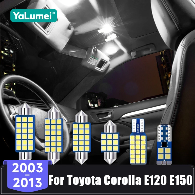 For Toyota Corolla E120 E150 2003 2004 2005 2006 2007 2008 2009 2010 2012 2013 Car LED Bulbs Dome Lamp Interior Accessories