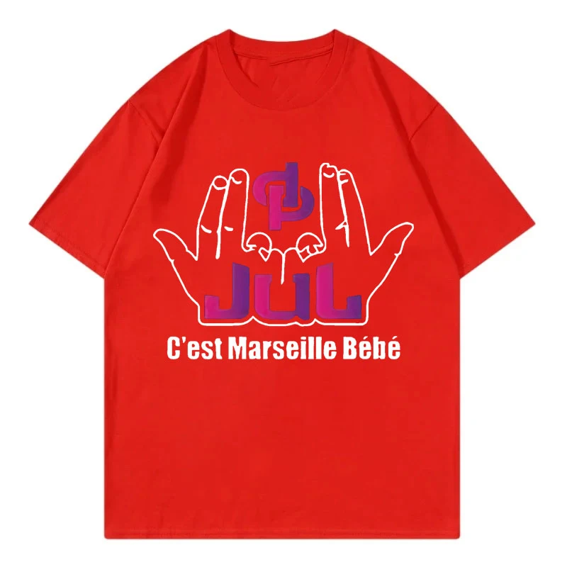 

Французский рэпер Jul C'est Marseille Bébé Графические футболки Модная одежда в стиле хип-хоп Y2k Футболка Летние футболки из чистого хлопка унисекс