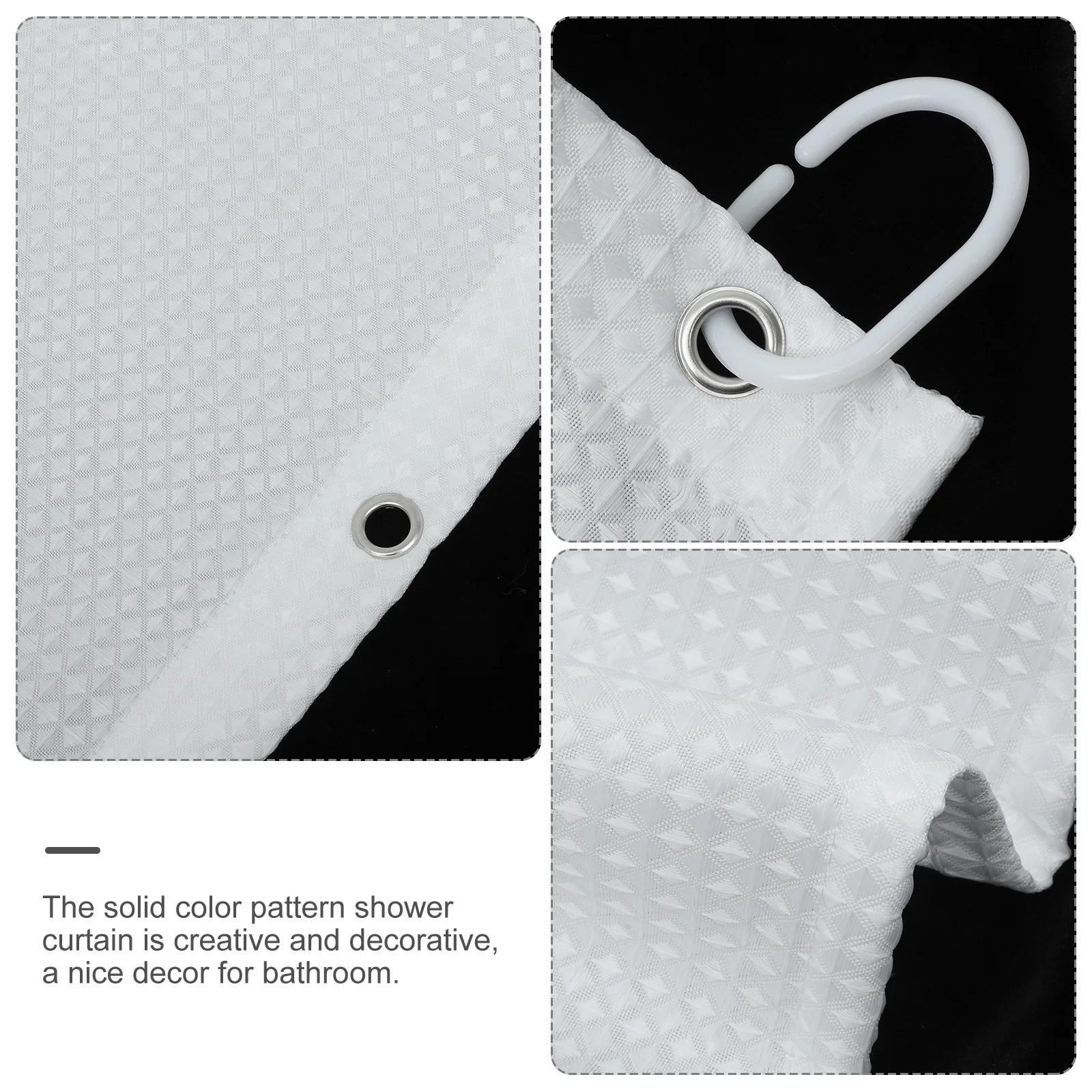 

Polyester Waterproof Shower Curtain Solid Color Bathroom Shade Quick Install Home Apartment Club Decorative Use