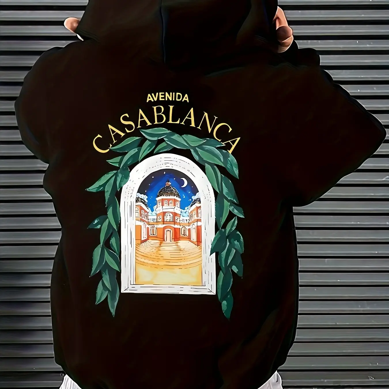 الرجال الخريف والشتاء إلكتروني مطبوعة مقنعين الصوف البلوز تنوعا رياضي عارضة فضفاضة قناع السترة الترويجية الرجال الملابس #1