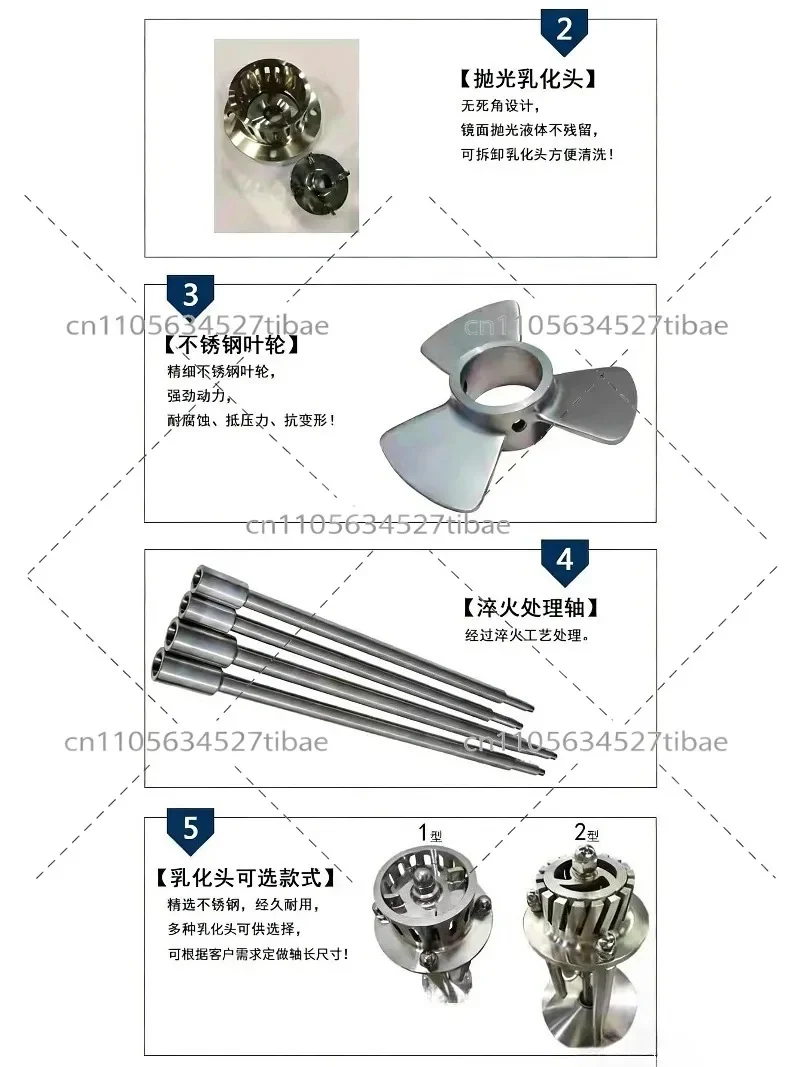 

High Speed Shear Emulsifier Homogenizer Stainless Steel 304 Emulsifying Mixing Machine