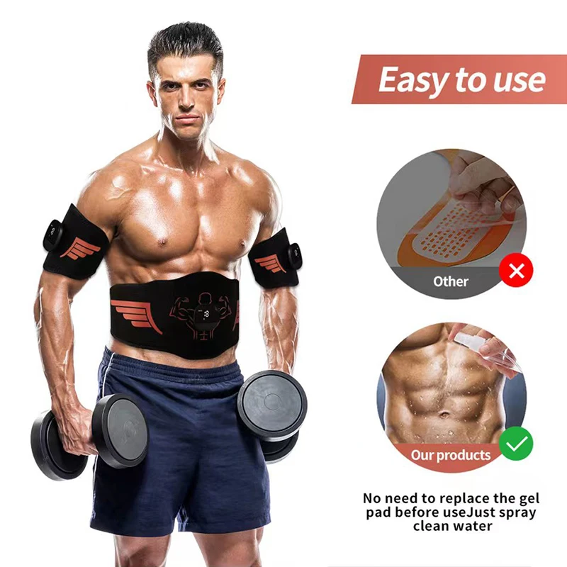 Upgrade Muscle Stimulator Arm Belly Leg Exercise Workout Abdominal Trainer Belt Lose Weight Fat Burn Home Gym Fitness Equipment