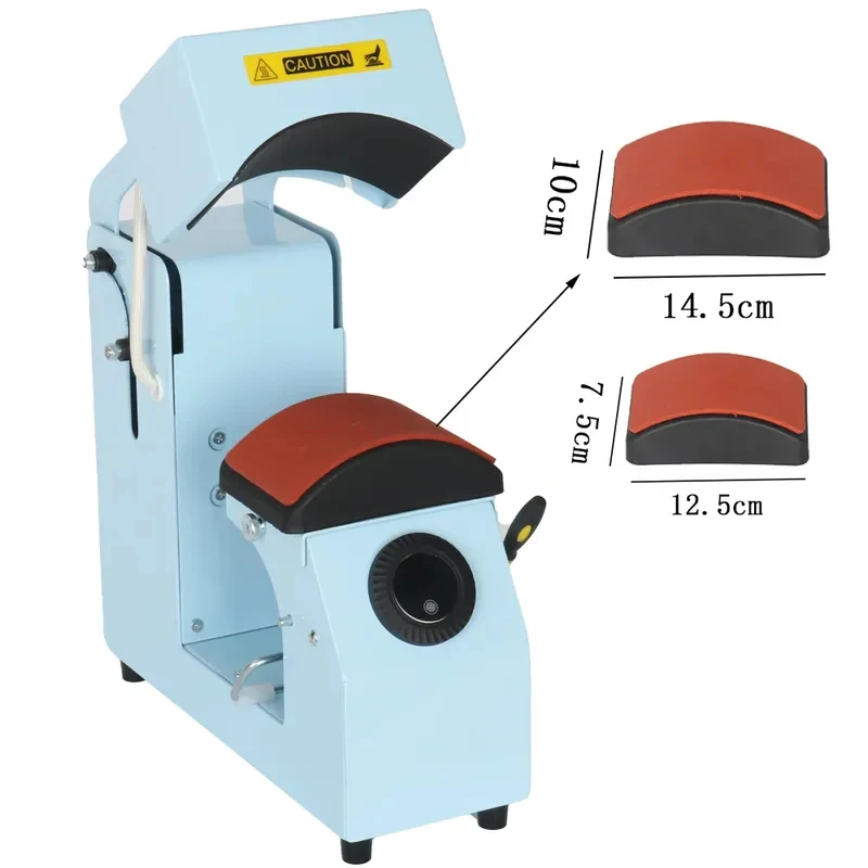 Dual Size Thermal Heat Transfer Fixture Two Replaceable Heating Platens Adult Kid Cap Logo Sublimation Stamping Unit