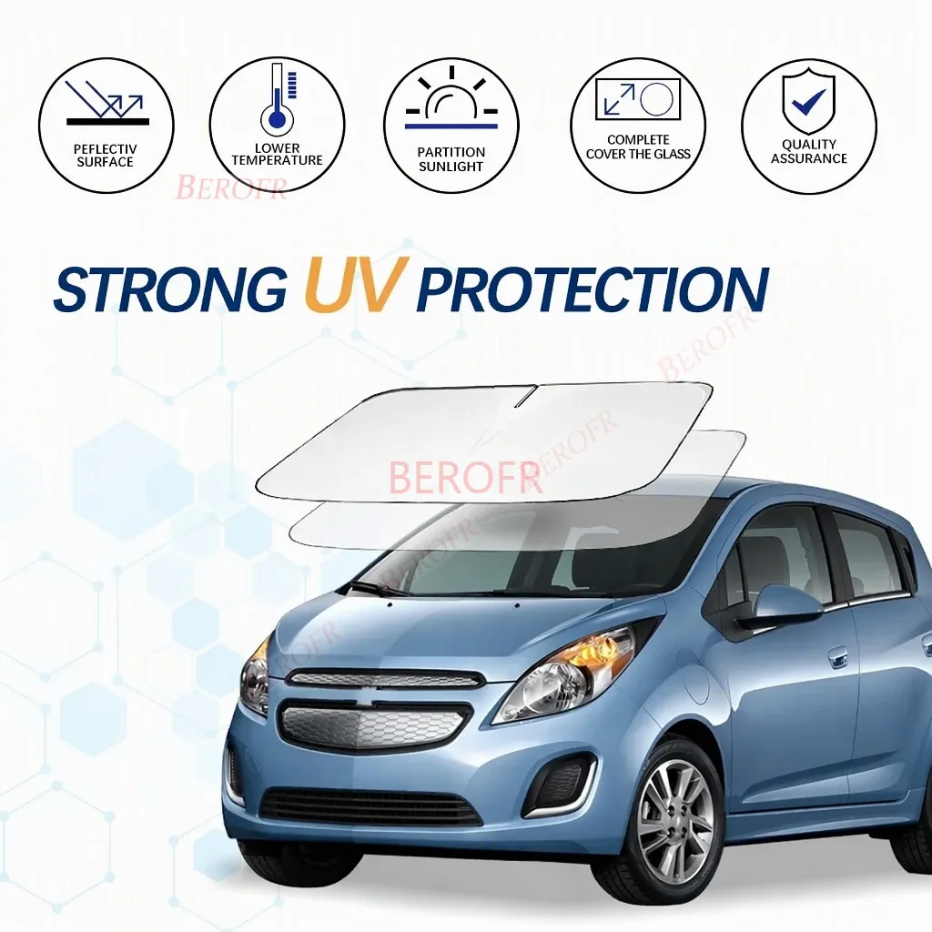 Windshield Sun Shade For Chevrolet Spark 2012 Sunshade Sun Visor Protector Foldable Blocks UV Rays Keep Your Car Cooler