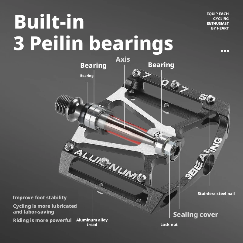 

Bike Pedals 9/16 Aluminum Alloy Sealed Bearing Mountain Bicycle Pedals Non-Slip Wide Platform