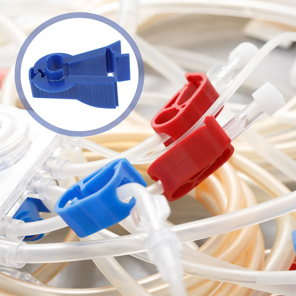 6Pcs Peritoneal Dialysis Clips ABS Plastic Non-Slip Tubing Clamps for Flow Control in System Peritoneal Supplies