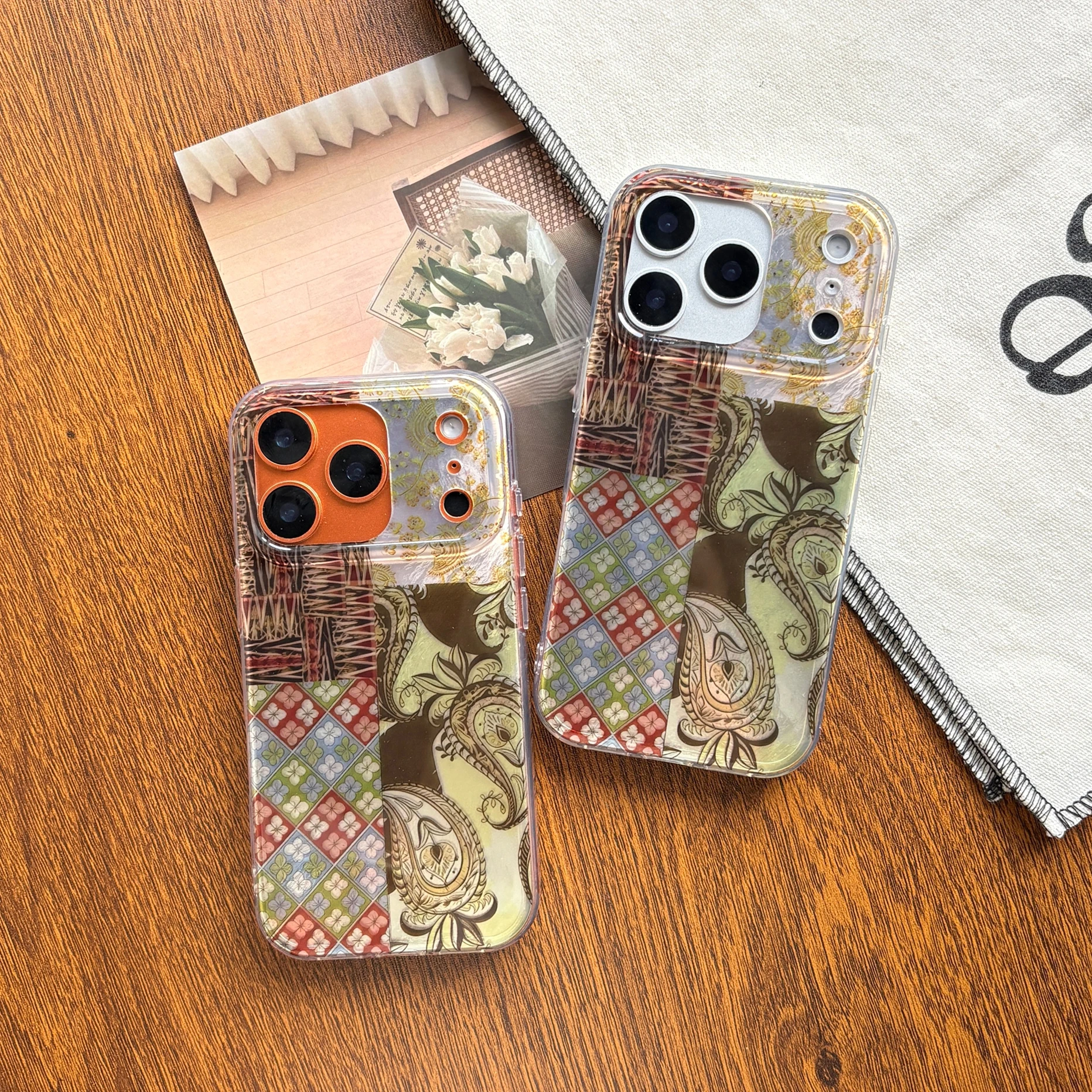 الرجعية العرقية نمط بيزلي خط أنماط الكاجو الجوز Argyle الزهور الربط الحال بالنسبة آيفون 17 برو 16 15 14 13 برو ماكس