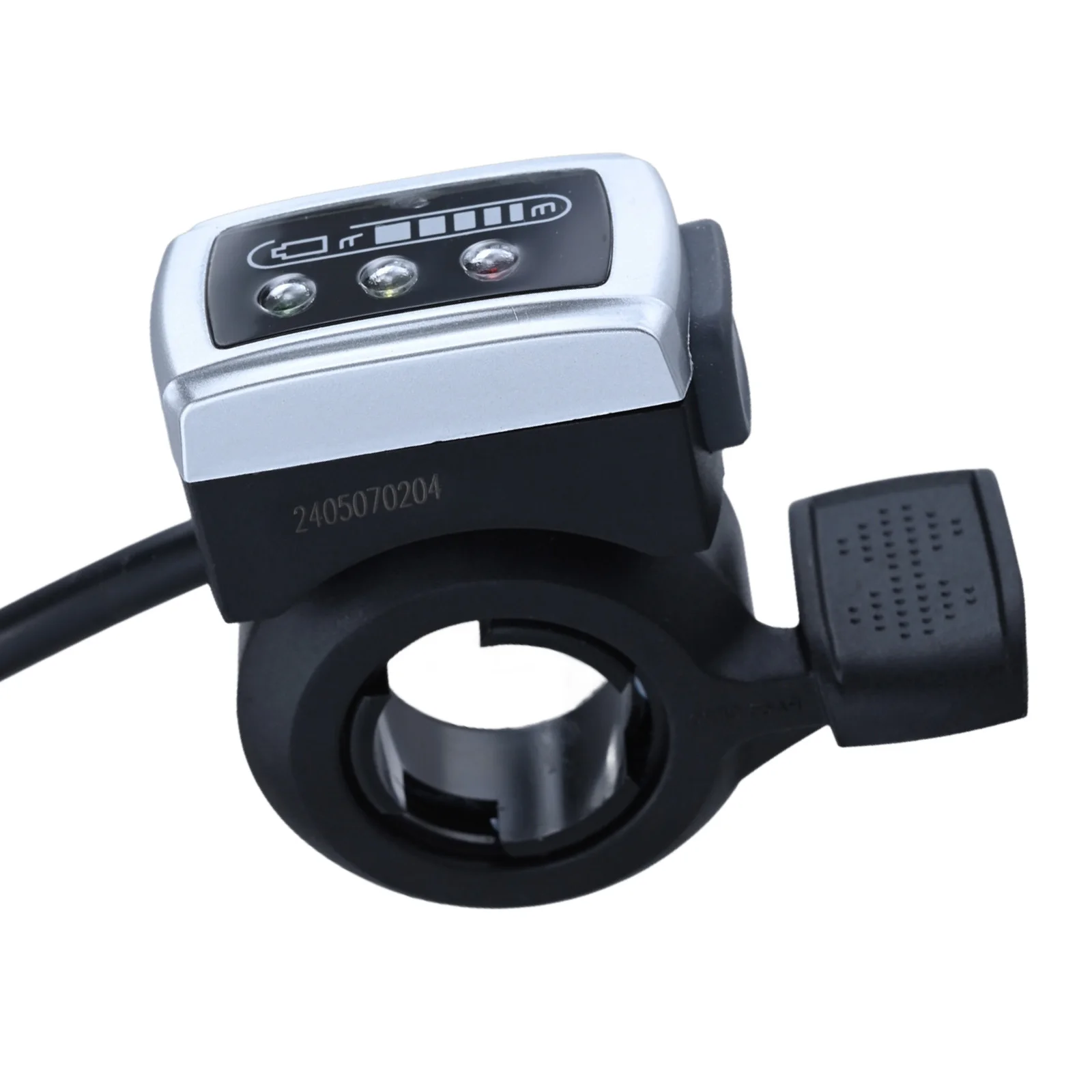 106DX Motorbike Power Switch Thumb Throttle with Battery Level Display Suitable for Electric Bicycles Black Color