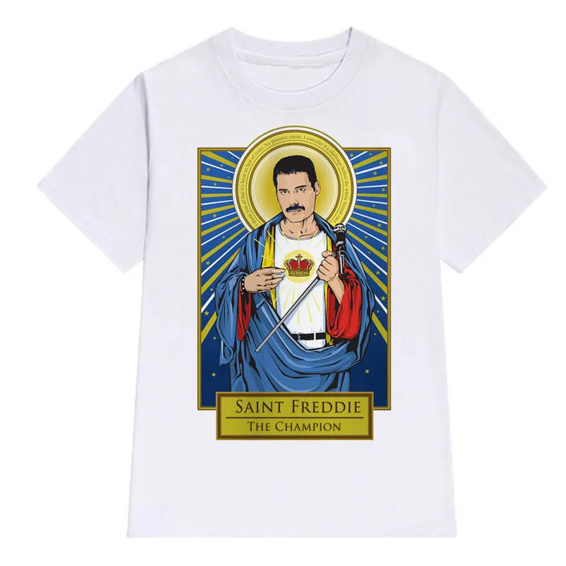

Lettbao Freddie Mercury Funny Mens T Shirts Summer Short Sleeve Men's T-shirt Harajuku O-neck White Tshirt Fashion Summer Top