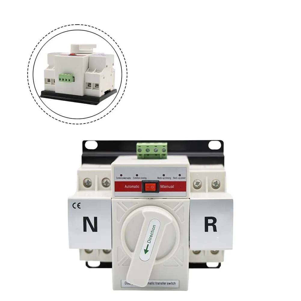 NLQ1-63/2P 63A 2P Automatic Transfer Switch for Industrial Dual Power Systems 230V ABS Material with 4 LED Status Indicators