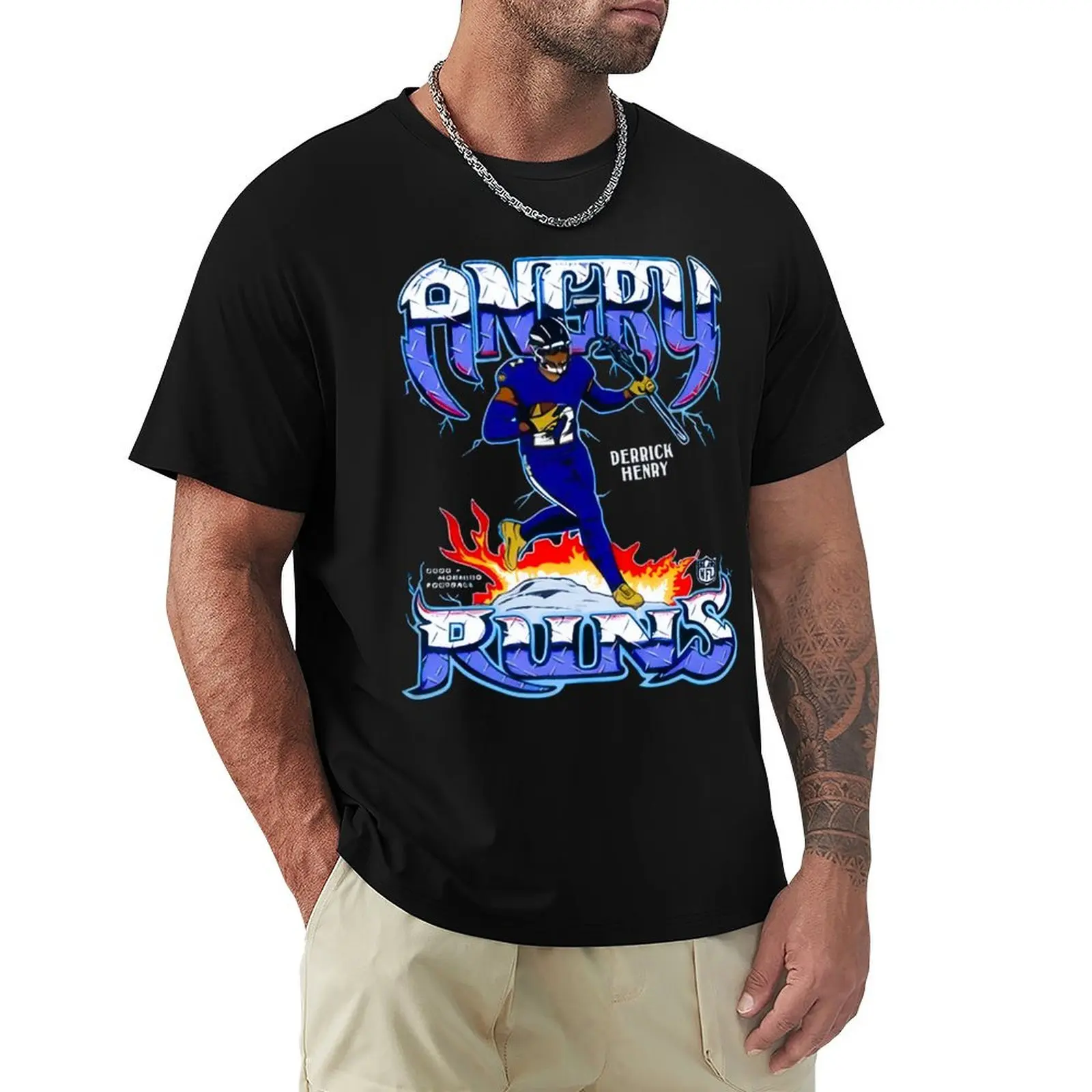 Derrick Baltimore- football angry runs cartoon T-Shirt t shirts designer T-Shirt