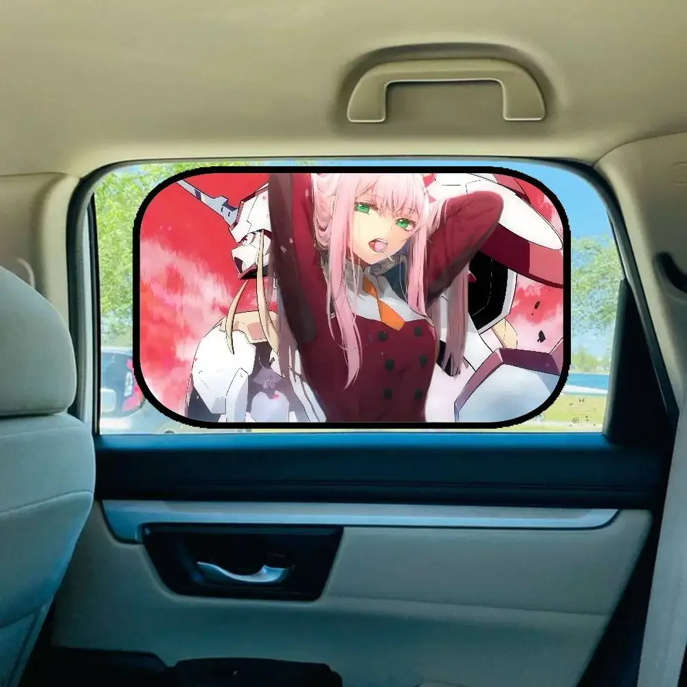 صفر اثنين D-Darling في F-Franxx العالمي نافذة جانبية ظلة الأشعة فوق البنفسجية حماية الجانب الزجاج الأمامي نافذة السيارات ظلة غطاء #5