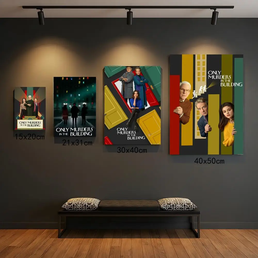tv series O-Only Murders in the Building-G Poster Self Adhesive Wall Decor for Modern Home Cafe Office and Bar