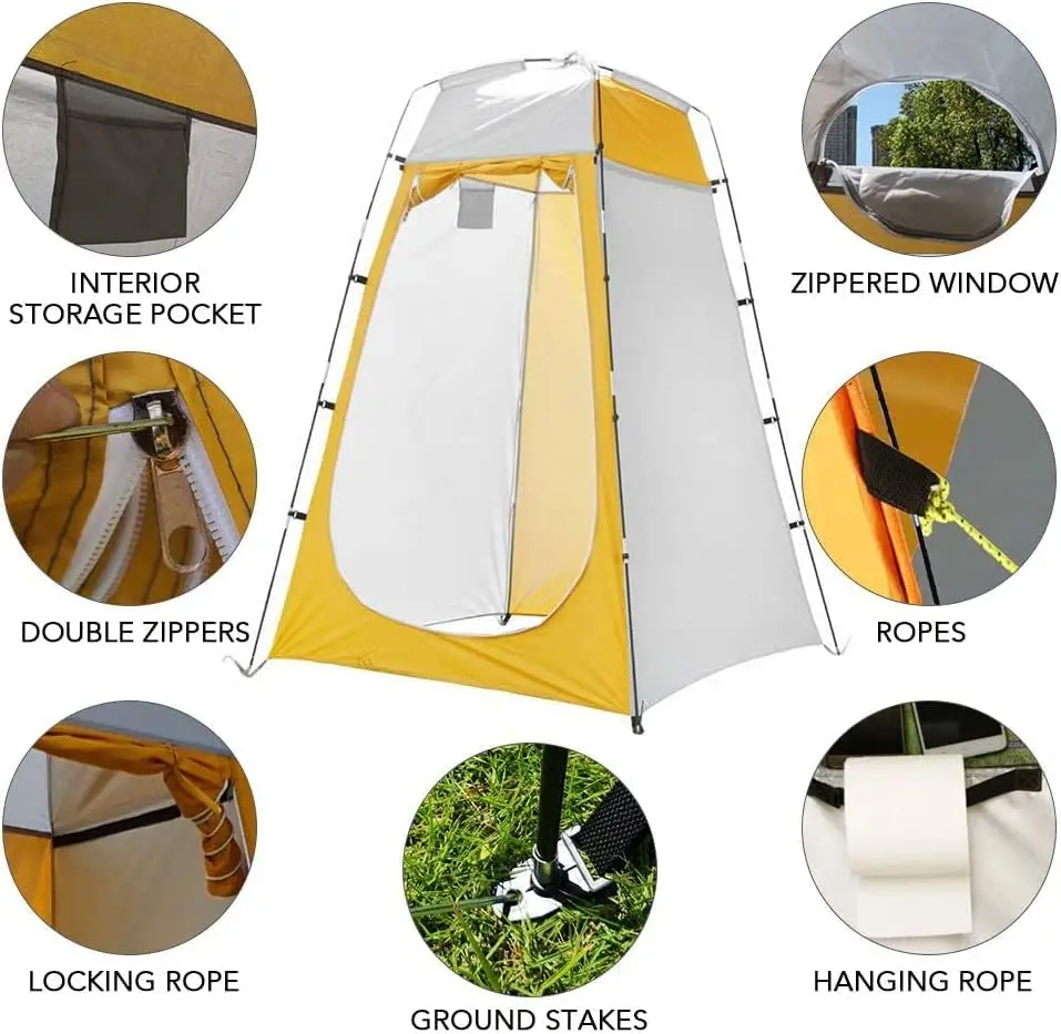 Imagem -05 - Portátil Privacidade Outdoor Shower Tent Capa de Banho Simples Quick Conjunto up Impermeável Prateleira para Camping Caminhadas