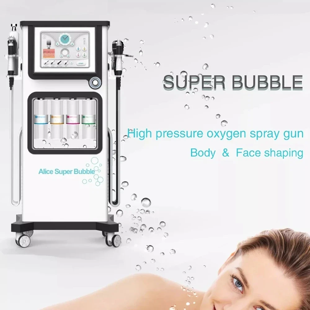 for Selling 7 in 1 Multifunction Alice Water Bubble Jet peel Oxygen Spray Facial Therapy Ultrasonic Aqua Machine For Skin Care