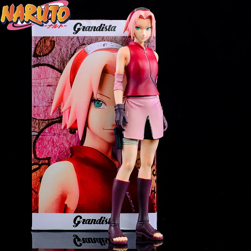 Figura de Naruto Shippuden de 26cm, estatua de Haruno Sakura, decoración de Manga, figura de acción de Pvc, muñeca coleccionable en miniatura, juguetes, regalo de Navidad
