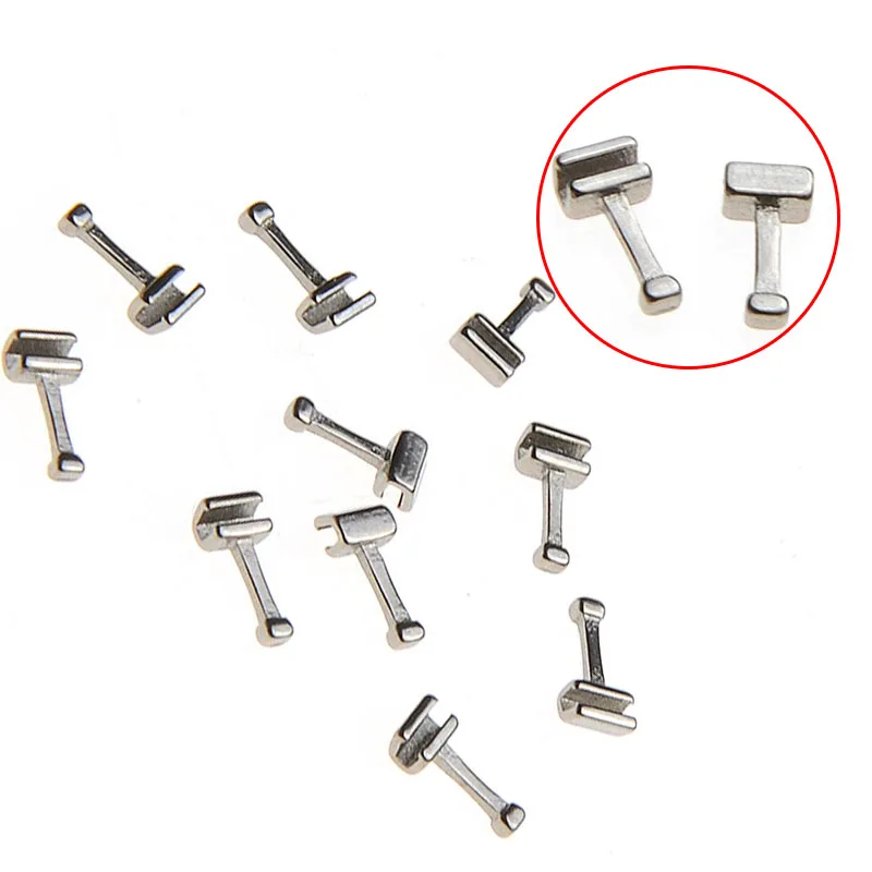 AZDENT 5 Packungen zahnärztliche kieferorthopädische Crimp-Haken, Größe lang, kurzer Anschlag, 10 Stück/Packung, Edelstahl, befestigt am Bogen – Detail 11