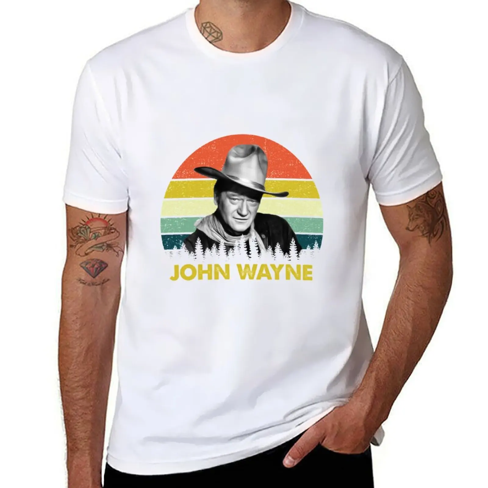 

John Wayne 90s Cowboy Western| Perfect Gift|John Wayne T-Shirt t shirts for man cotton T-Shirt