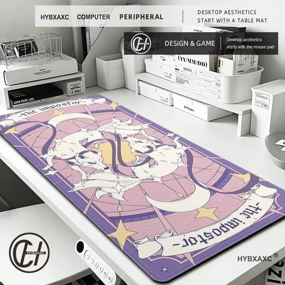 

Purple Anime Fox Mouse Pad Rubber Table Pad Xxl Extended Mouse Mat Computer Keyboard Carpet with Non-Slip Base and Stitched Edge