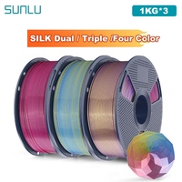 SUNLU 3KG SILK /Dual / Triple /Four Color 3D Printer Filament 1.75mm 1000g Spool (2.2lbs) Neatly Filament Fit Most FDM Printer