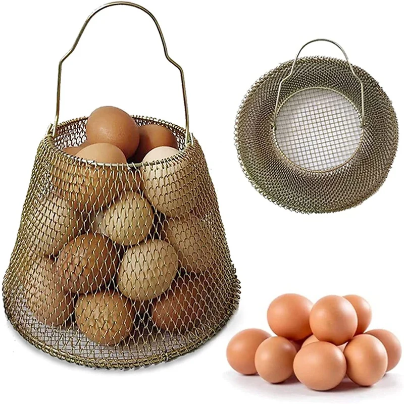 Egg Basket Iron Folding Egg Basket Portable Egg Basket Multi Purpose Storage Basket Wire Packed Egg Basket Egg Cage Protable