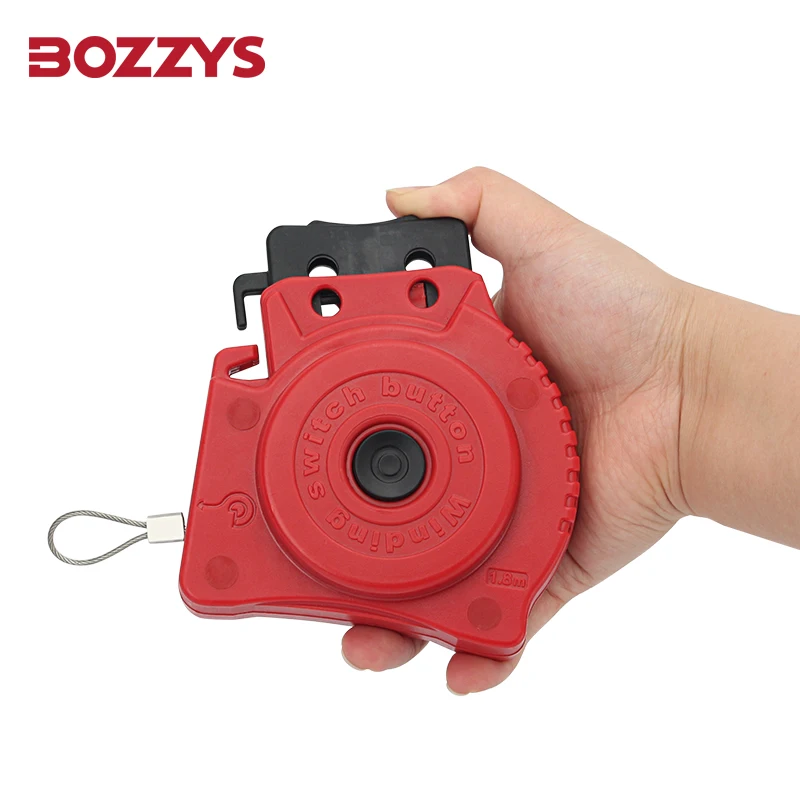 BOZZYS High Strength PC Telescopic Retractable Cable Lockout Comes with Automatic Rewinding Function for Lock out Tag out