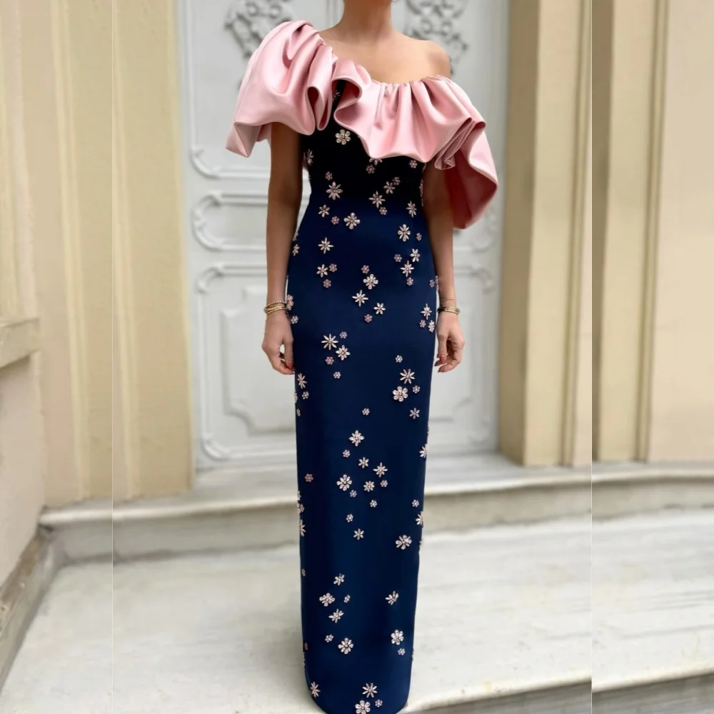 

Customized High Quality Glitter Evening Dress Rhinestone Off-the-shoulder Straight Long Dresses Wedding Party Dress Exquisite