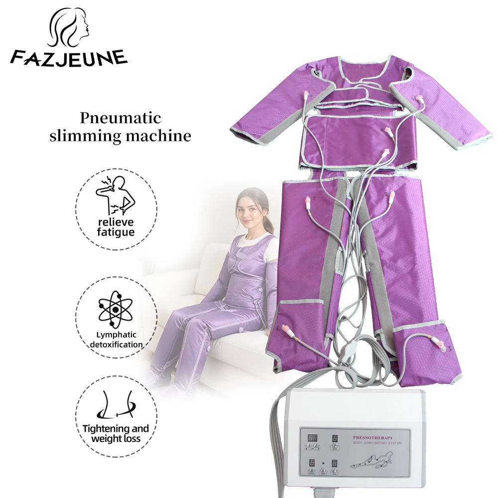 Professionelles Luftdruck-Lymphdrainage-Pressotherapie-Gerät mit ASauna-Anzug zur Muskelentspannung und Gewichtsreduktion, Massage-Gerät für Arme, Beine und Füße, Ganzkörper-Entgiftungsanzug für