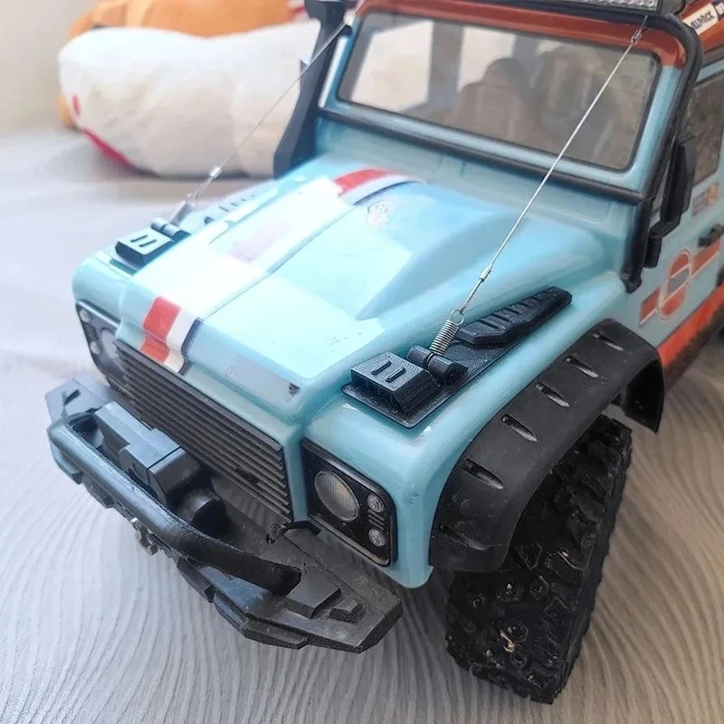 3-in-1 Decor Kit:Steel Cable + Branch Separator + Hood Armor,High Simulation Upgrade Parts for 1/8 MJX H8H RC Off-Road Vehicle