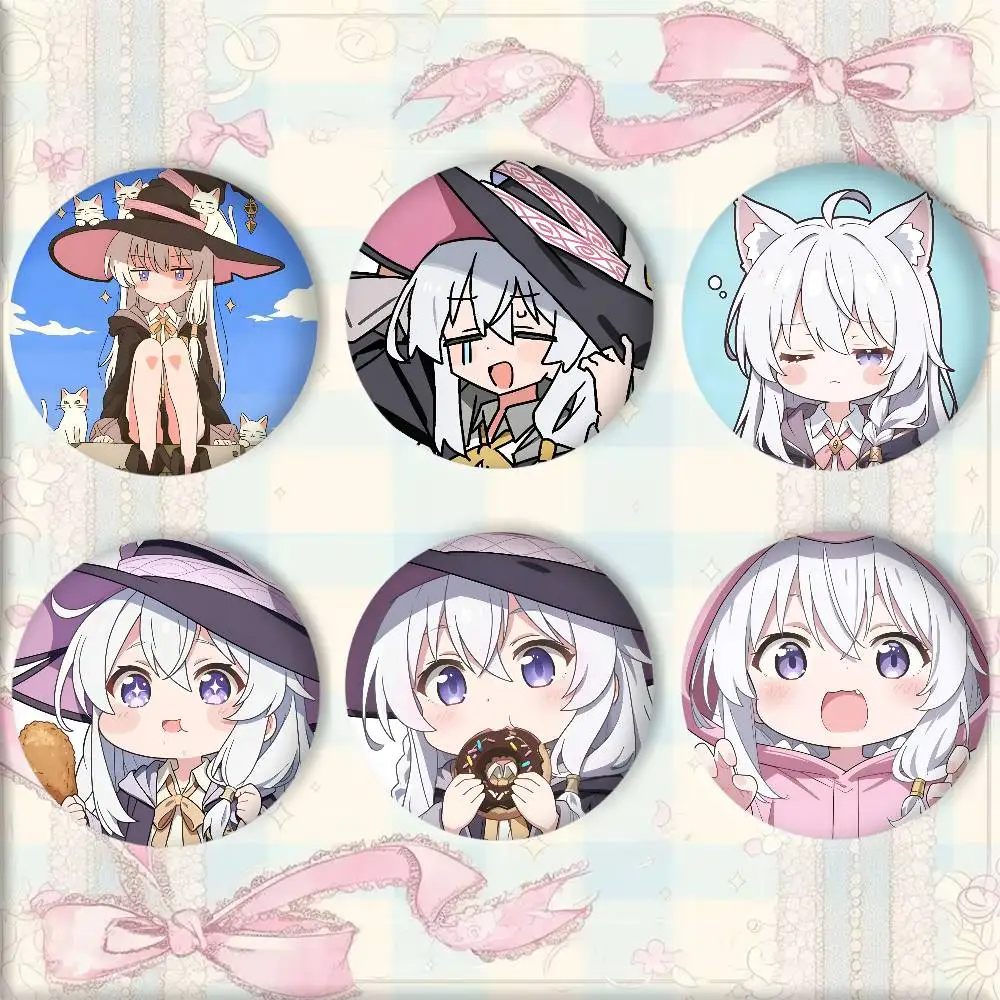 Anime  Cartoon W-Wandering Witch The Journey of Elaina Round badge lapel pin backpack clothing jewelry accessories gift brooch view 2
