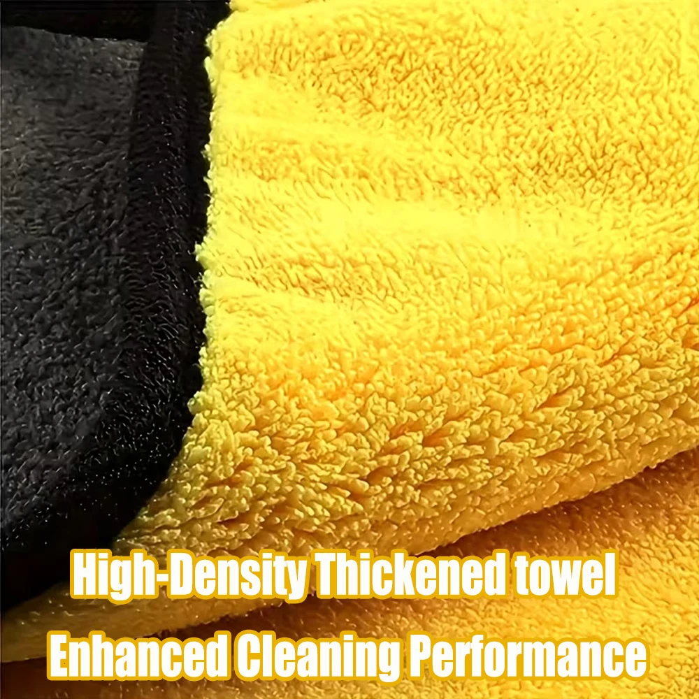 AUTOBRIGHT 1000GSM Microfiber Towels 40x40/40x60cm Yellow High Density Absorbent Scratch Free Absorbent Towel Car Cleaning Tools