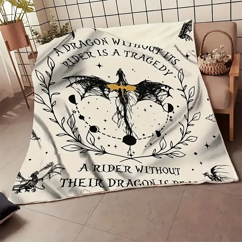 Charming Dragon Knight Flannel Blanket- Soft, Warm, - The Perfect Gift for Fantasy Lovers, Cozy Home Decor| Fantasy-themed Blank