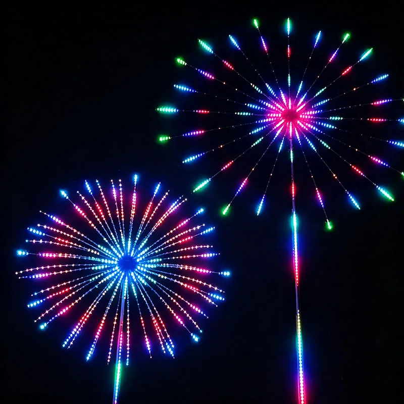 2026 Commercial Holiday Lamp Double‑Sided Windmill Rotating Programmable LED Firework Strobe Light for Pedestrian Street