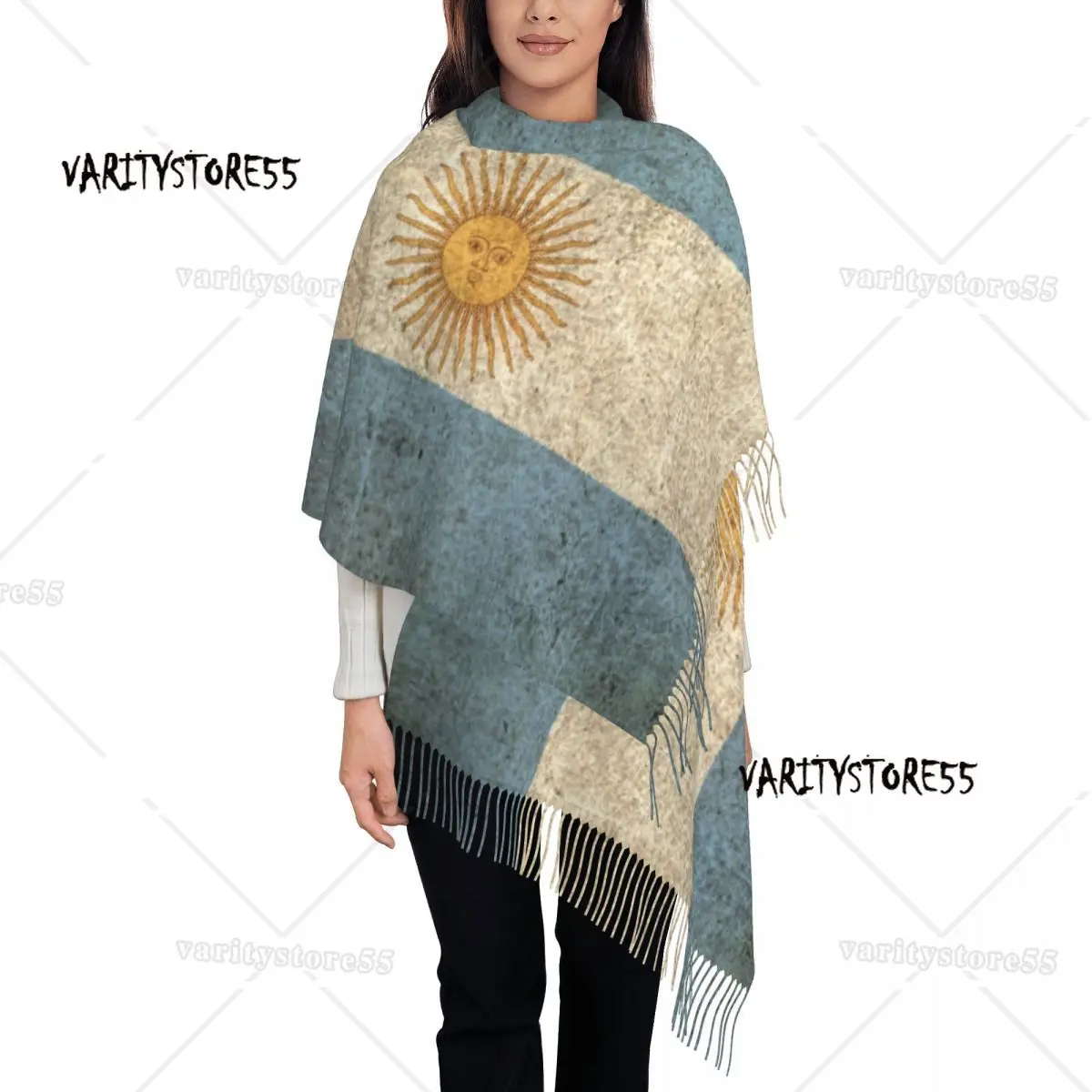 

Personalized Printed Vintage Flag Of Argentina Scarf Women Men Winter Warm Scarves Argentinian Pride Shawl Wrap