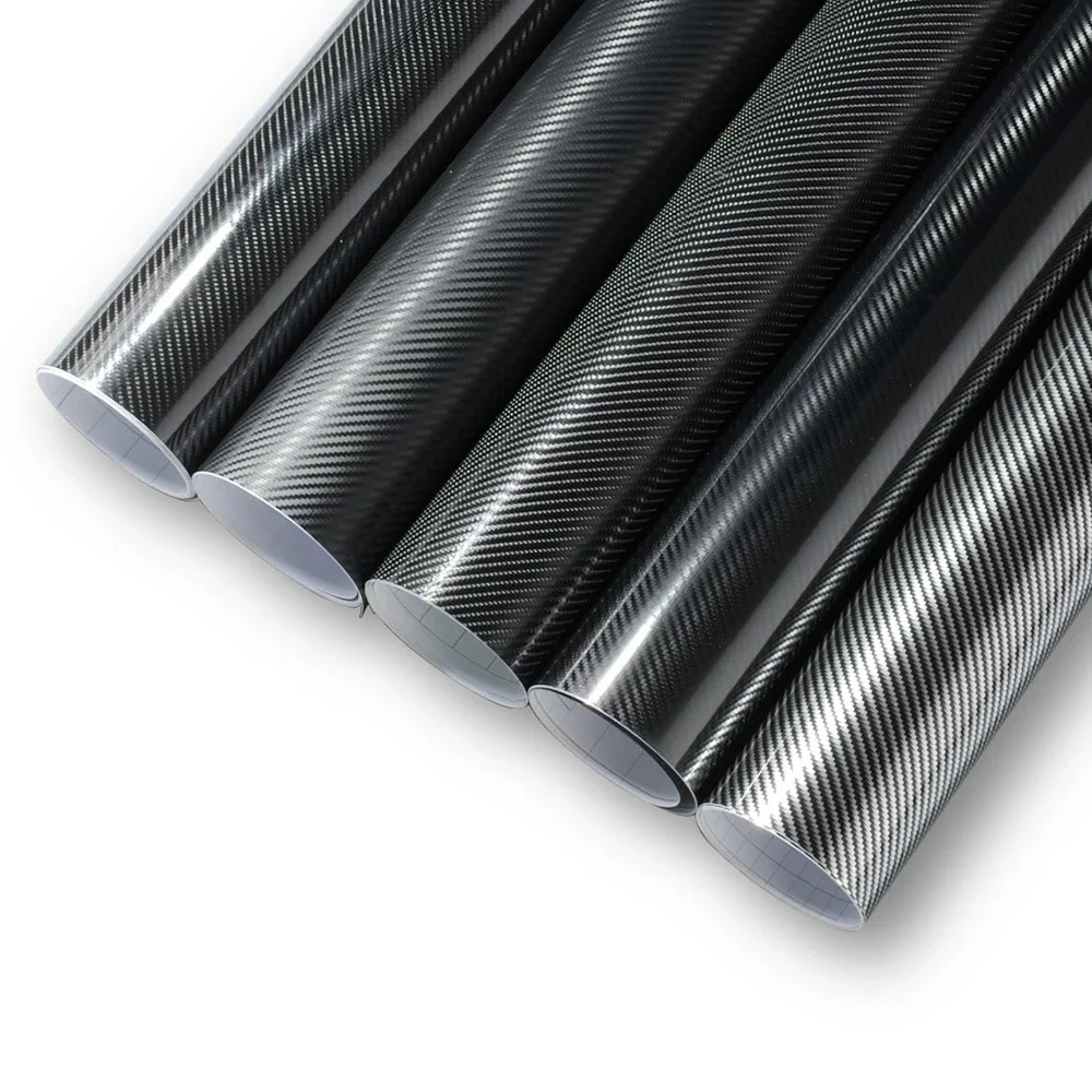 Glossy Carbon Fiber 2D 3D 4D 5D 6D Car Film Wrapping Vinyl Film Auto Motorcycle Waterproof PVC Foil Car Accessories Exterior