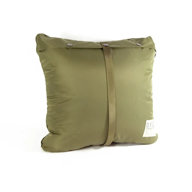 Vintage Military Style Throw Pillow Cushion Aviation Nylon Wear‑Resistant Fixed Outdoor Back Pillow Portable Camping SofaCushion