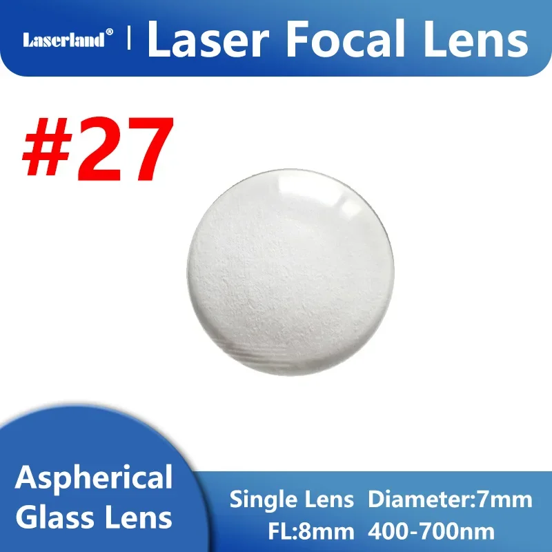 

G7 Aspheric Glass Focal Lens D=7mm FL=8mm for RGB laser 400nm-700nm