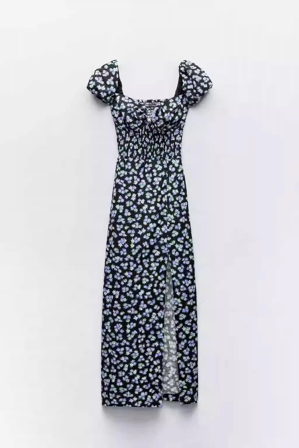 2024년 여름 신상 여성용 롱 프린트 드레스 V넥 플로럴 디자인 린넨 혼방 맥시 드레스 출퇴근용 봄 여름