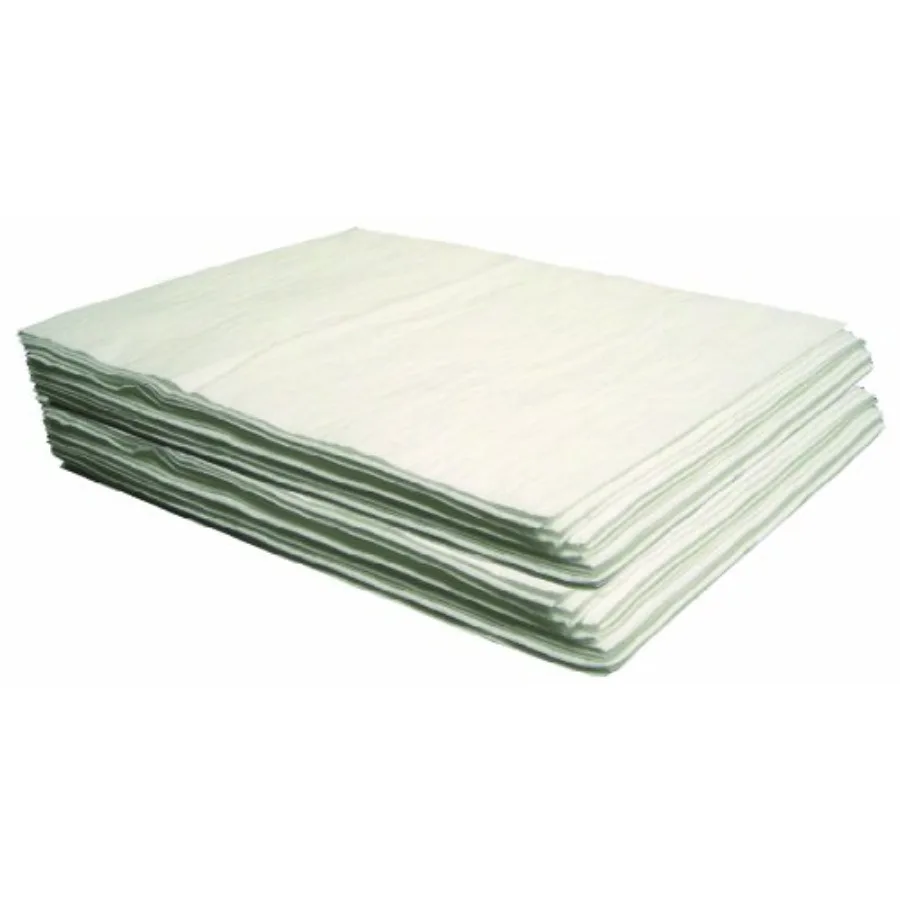 Almohadilla de solo aceite 40 L x 30 W Polipropileno soplado en fusión blanco Peso pesado de gran tamaño para uso industrial Caja de 50