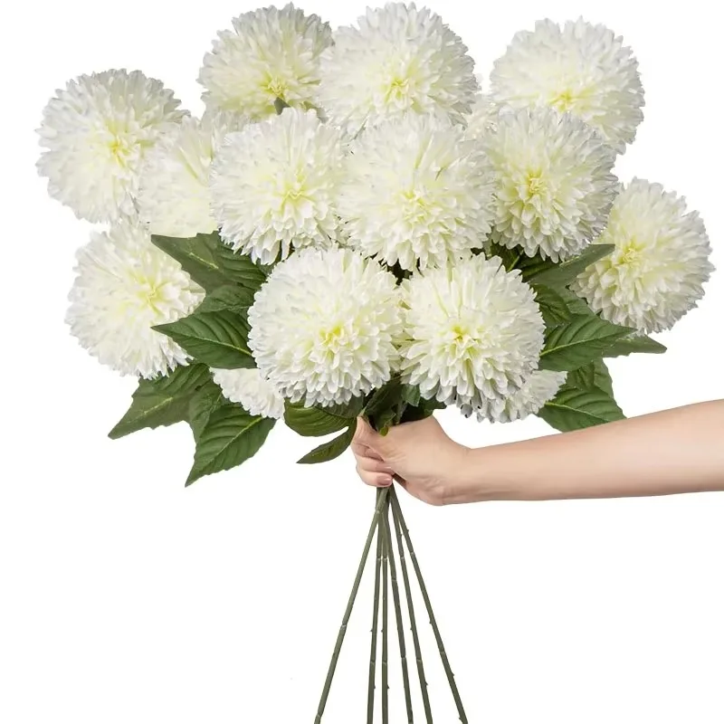 

Artificial Flowers Chrysanthemum Ball Flowers Bouquet 10 pcs Silk Flowers for Home Office Coffee House Parties and Wedding