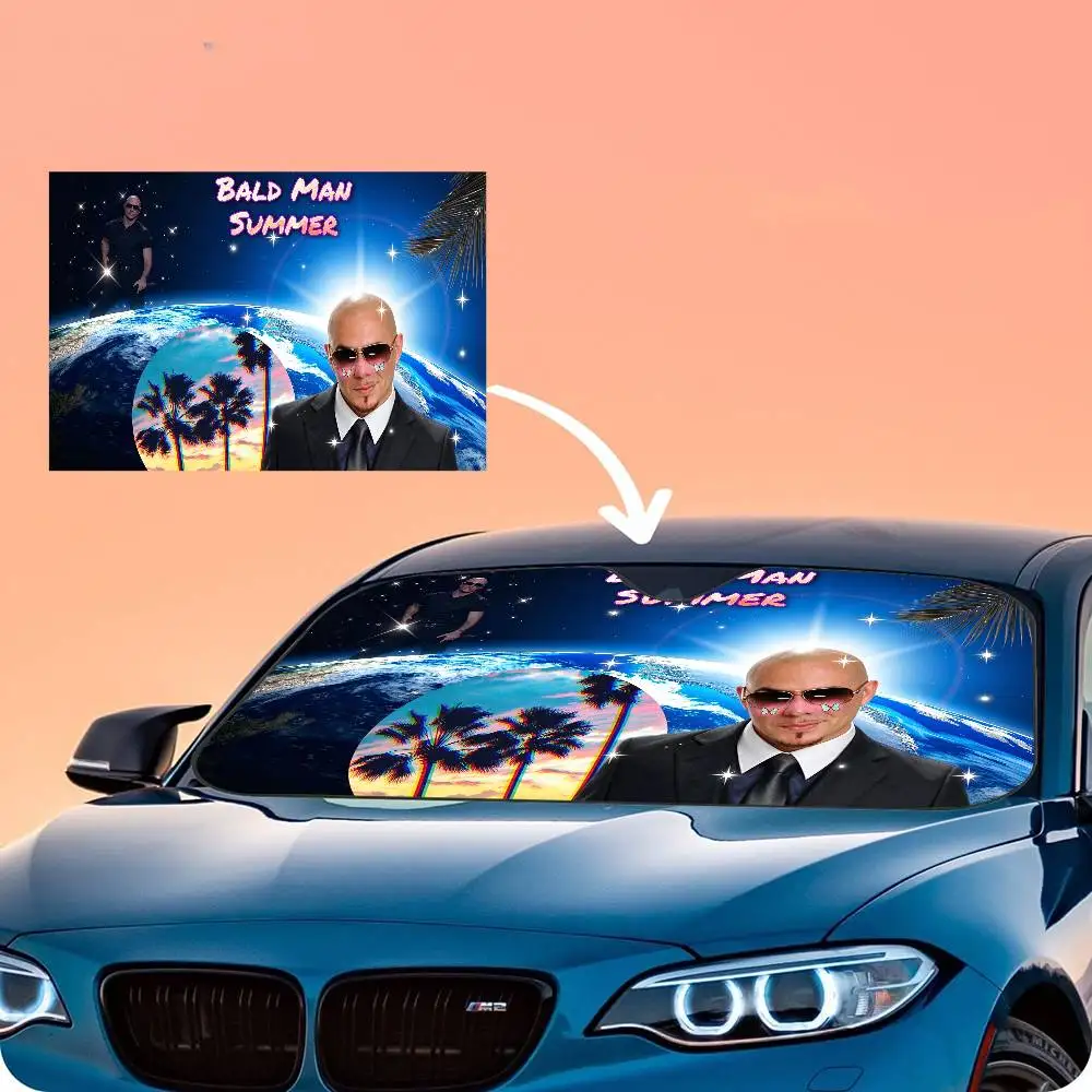 Mr. Worldwide Says To Live Laugh Love Foldable Front Windshield Sunshade 70x130cm Anime Cartoon Foils Car Sun Visor