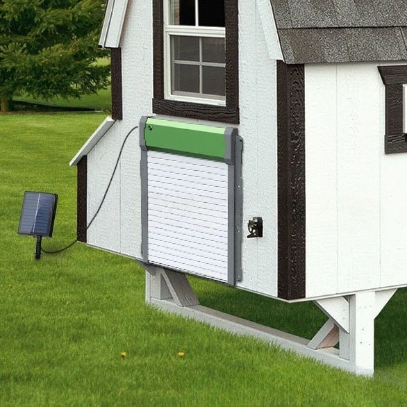 Solar Powered Chicken Coop Door Automatic Light Sensor & Remote Control Poultry Gate