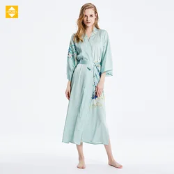 Vendita diretta in fabbrica sciarpa di seta Hangzhou 100% seta di gelso kimono lungo comfort e abbigliamento casual per la casa può essere riservato al tessuto