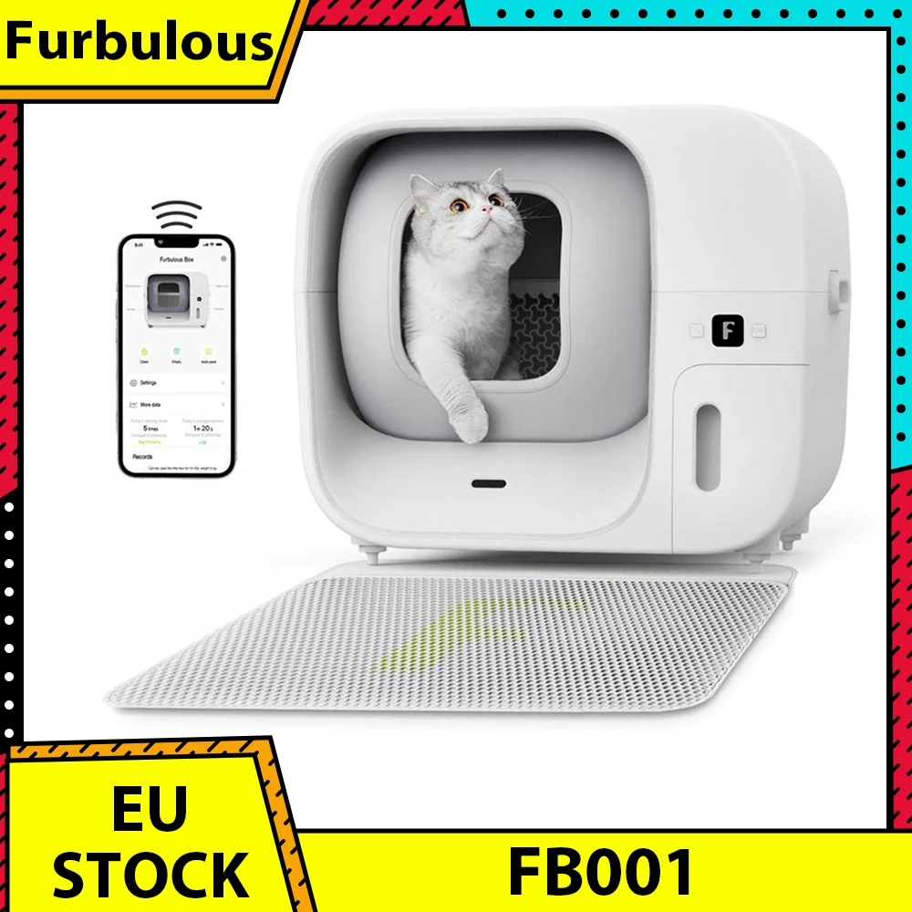 Furbulous Automatic Self-Cleaning and Self-Packing Cat Litter Box Smarter Care with App Control 60L Large Capacity Auto-Cleaning