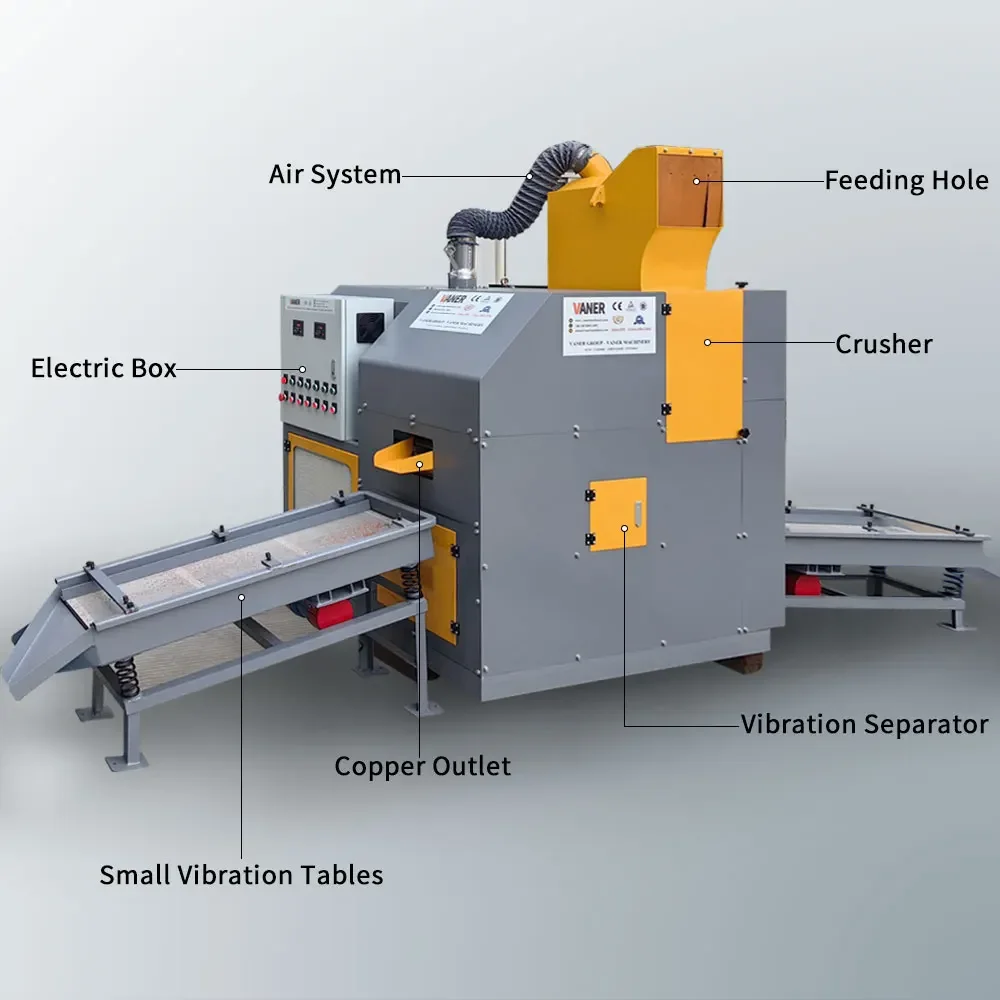 Customized 99%  Recycling Rate Scrap Cable Recycling Machine  Scrap Copper Wire Granulator Machine waste cable wires