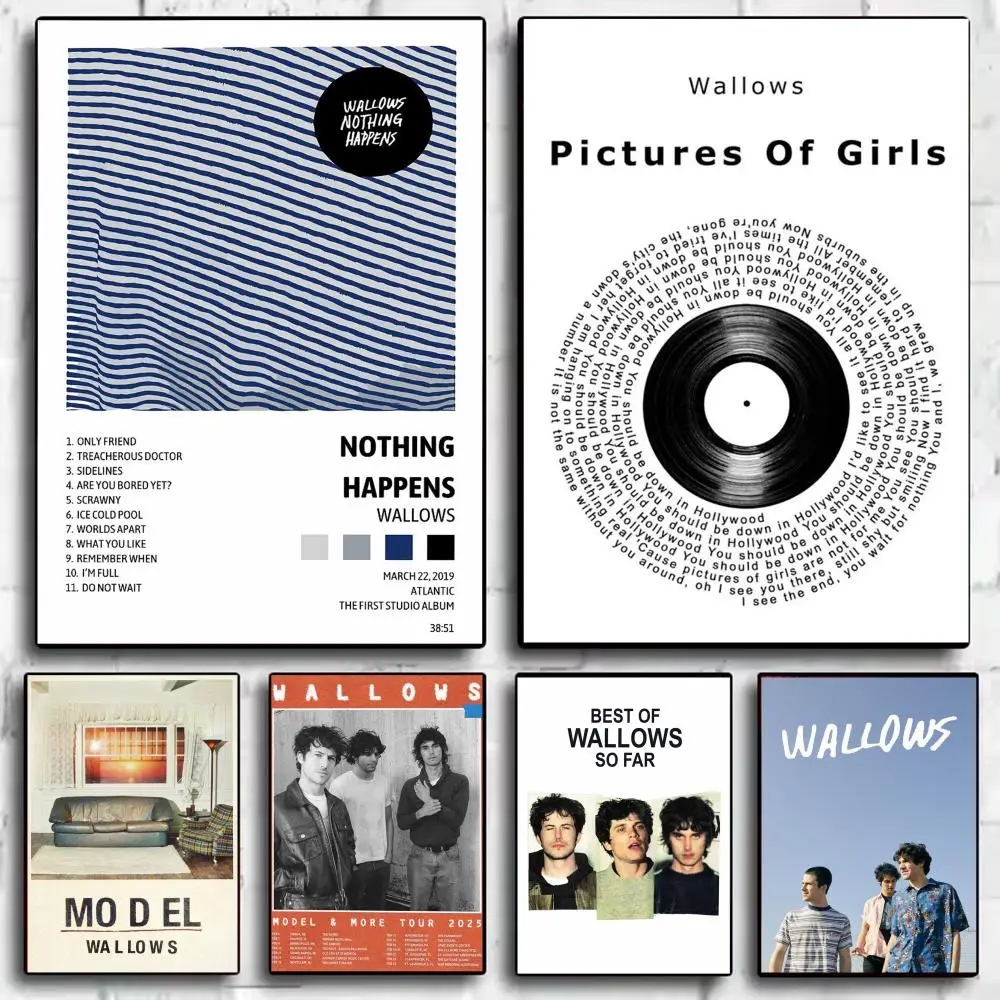Band W-Wallows indie rock Poster Aesthetic Wall Art Canvas Trendy Bedroom Room Home Cafe  Decor