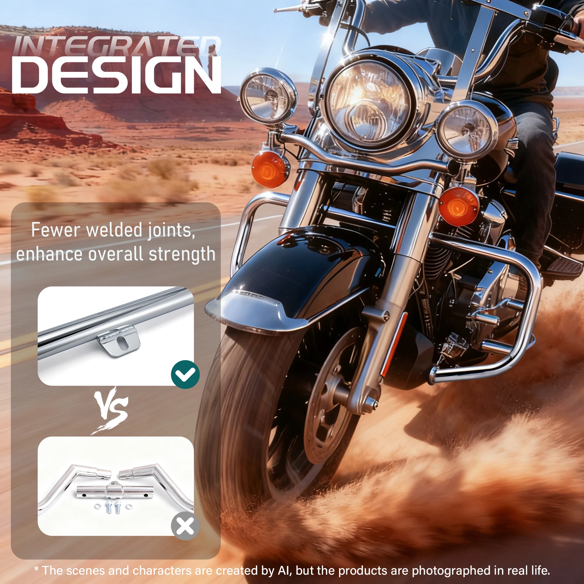 Chrome Engine Guard 1.25" Crash Bar Protector for Harley Softail FL Heritage Classic Fat Boy Deluxe Springer Classic 2000-2017 view 6