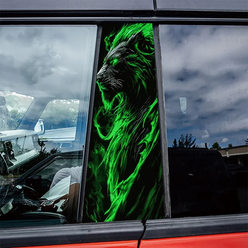 

2 штуки защитной пленки для автомобильных B-стойок Ghostly Lion, глянцевый материал.